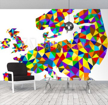 Picture of Colorful mosaic abstract Europe map